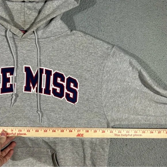 Vintage Y2k Grey Champion Ole Miss Pullover Hoodie Women’s Medium #1246 - Picture 6 of 9